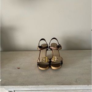 Brown wedge sandals